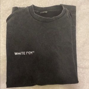women’s t shirt short sleeve dress, bleach washed white fox